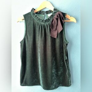 J. Crew factory green velvet tank size XS
